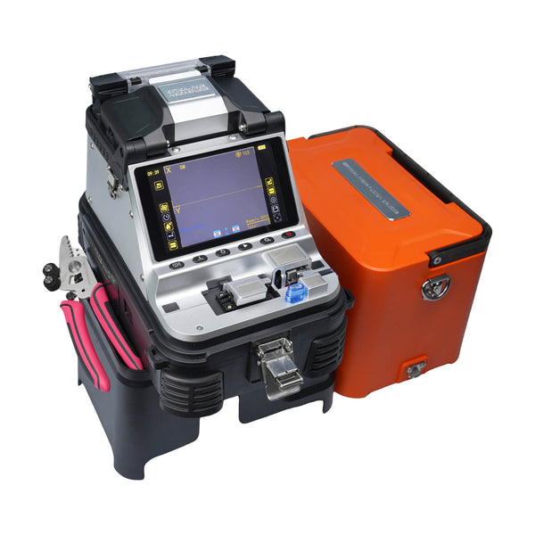 AI-10A Fusion Splicer Fiber Optic with Electric Fiber Cleaver OPM VFL 6s Splicing and 15s Heating