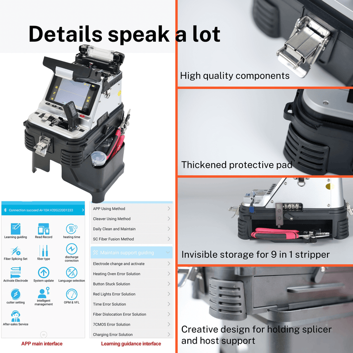 QIIRUN AI-20 Optical Fiber Fusion Splicer Core alignment 6 motors 