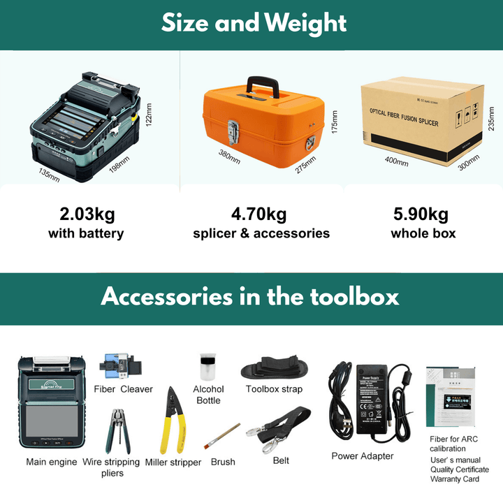 AI-6A+ Fusion splicing machine lightweight and compact size 