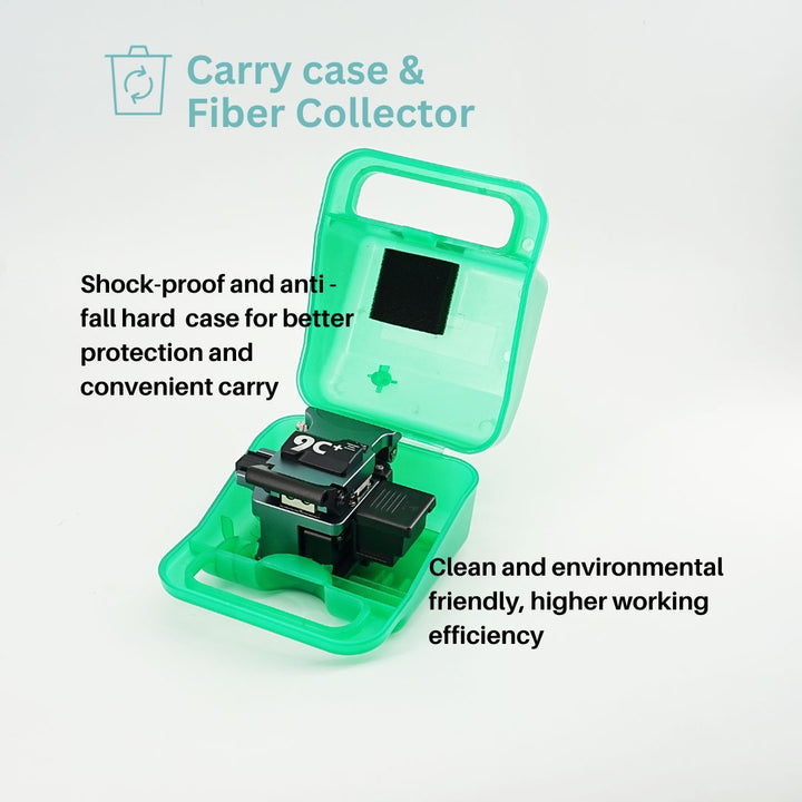 QIIRUN 9C+ Fiber Cleaver comes with Fiber Collector and Carry Case