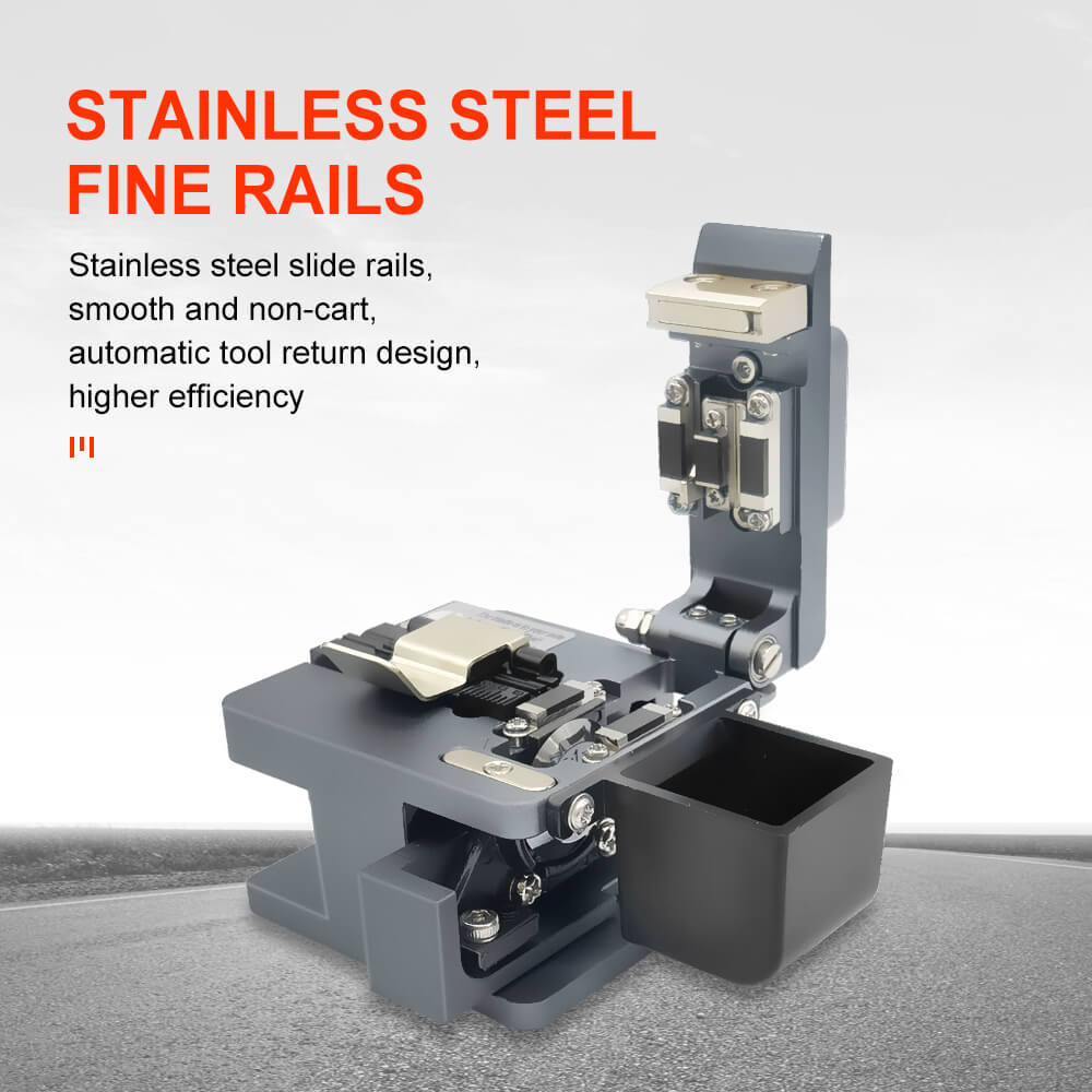 TM20 Optic Fiber Cleaver uses stainless steel fine rails