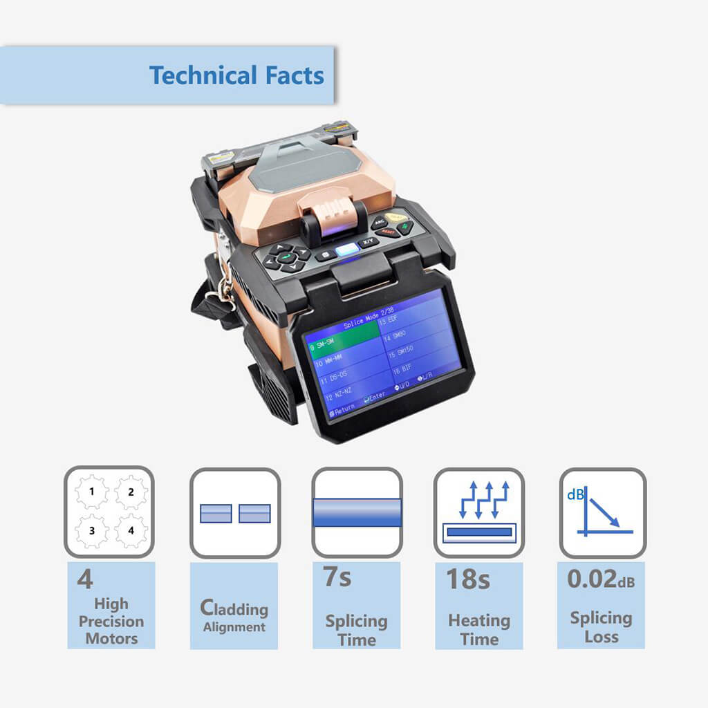 Fiber Optic Fusion Splicer 6481B 7s Splicing 18s Heating with Touch Screen  Large Battery