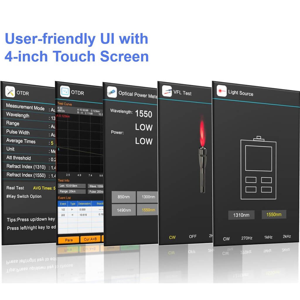 OTDR Fiber Optic Tester with Touch Screen